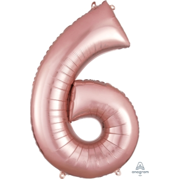 Image de 34'' NUMBER 6 SUPERSHAPE - ROSE GOLD