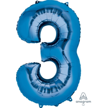 Image de 34'' NUMBER 3 SUPERSHAPE - BLUE