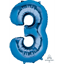 Image de 34'' NUMBER 3 SUPERSHAPE - BLUE