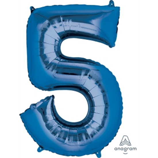 Picture of 34'' NUMBER 5 SUPERSHAPE - BLUE