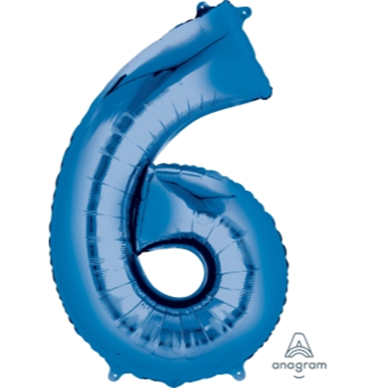 Picture of 34'' NUMBER 6 SUPERSHAPE - BLUE