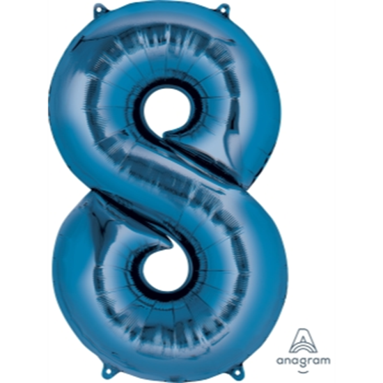 Picture of 34'' NUMBER 8 SUPERSHAPE - BLUE