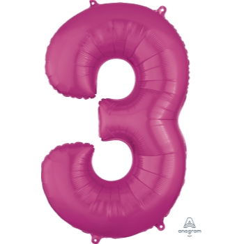 Image de 34'' NUMBER 3 SUPERSHAPE - PINK