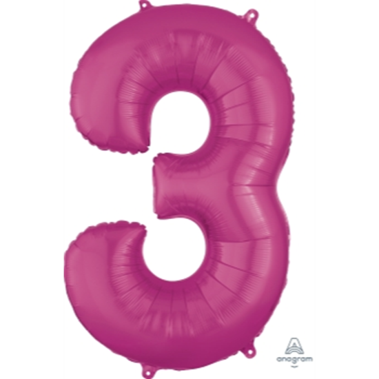 Picture of 34'' NUMBER 3 SUPERSHAPE - PINK