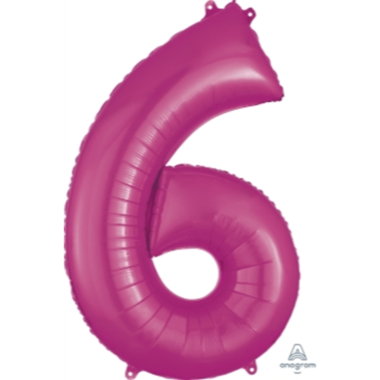 Picture of 34'' NUMBER 6 SUPERSHAPE - PINK