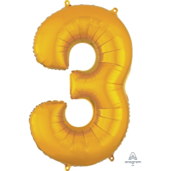 Image de 34'' NUMBER 3 SUPERSHAPE - GOLD