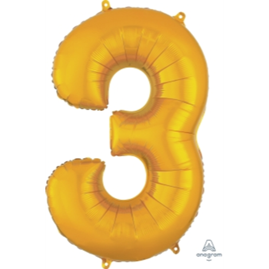 Picture of 34'' NUMBER 3 SUPERSHAPE - GOLD
