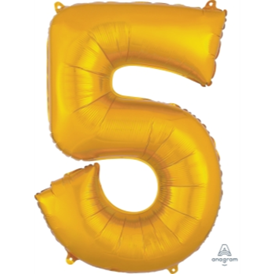 Picture of 34'' NUMBER 5 SUPERSHAPE - GOLD
