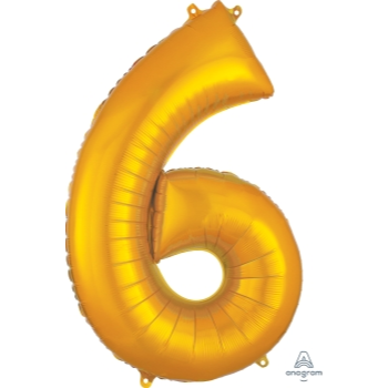 Image de 34'' NUMBER 6 SUPERSHAPE - GOLD