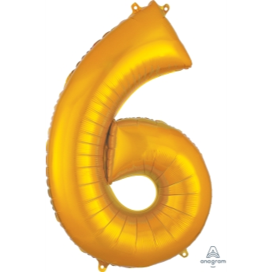 Picture of 34'' NUMBER 6 SUPERSHAPE - GOLD