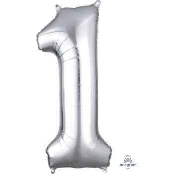 Picture of 34'' NUMBER 1 SUPERSHAPE - SILVER