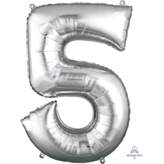 Picture of 34'' NUMBER 5 SUPERSHAPE - SILVER