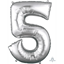 Image de 34'' NUMBER 5 SUPERSHAPE - SILVER