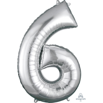 Picture of 34'' NUMBER 6 SUPERSHAPE - SILVER