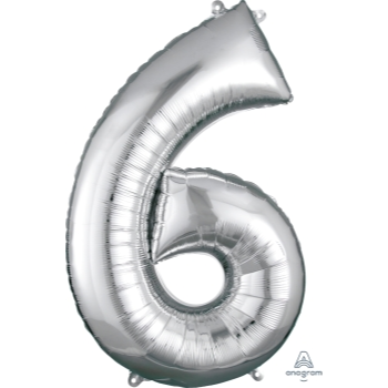 Image de 34'' NUMBER 6 SUPERSHAPE - SILVER