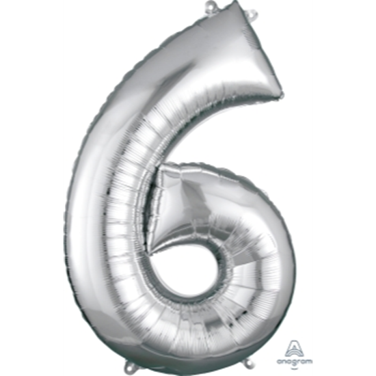 Image sur 34'' NUMBER 6 SUPERSHAPE - SILVER