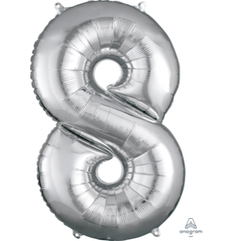 Image de 34'' NUMBER 8 SUPERSHAPE - SILVER