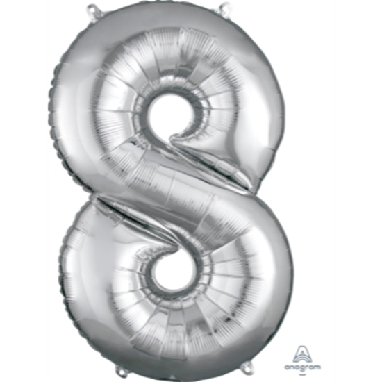 Picture of 34'' NUMBER 8 SUPERSHAPE - SILVER