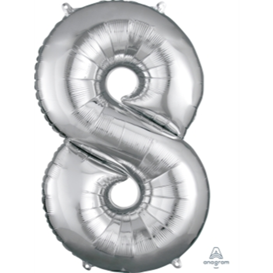 Image sur 34'' NUMBER 8 SUPERSHAPE - SILVER