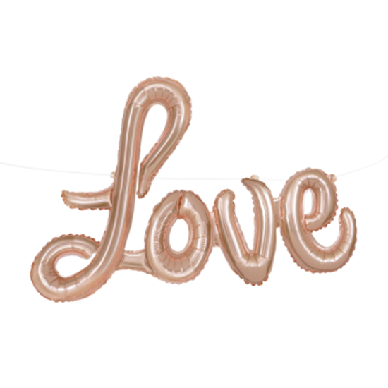 Picture of FOIL BALLOON BANNERS - LOVE - ROSE GOLD