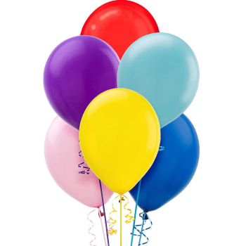 Image de 12" RAINBOW ASSORTED COLORED BALLOONS - 72/PKG