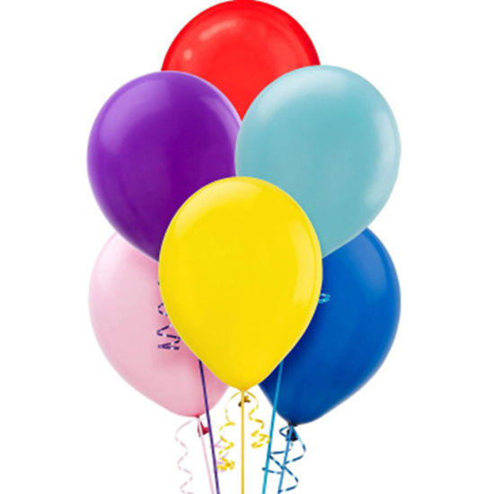 Image sur 12" RAINBOW ASSORTED COLORED BALLOONS - 72/PKG