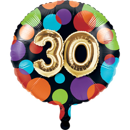 Picture of 30th - 18" FOIL - BALLOON BIRTHDAY