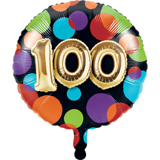 Picture of 100th - 18" FOIL - BALLOON BIRTHDAY