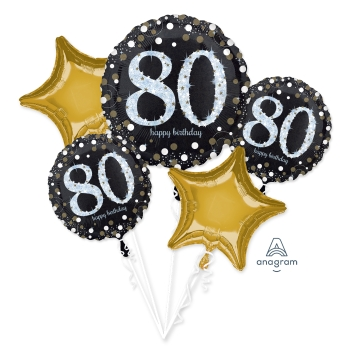 Picture of 80th - SPARKLING BIRTHDAY - FOIL BALLOON BOUQUET