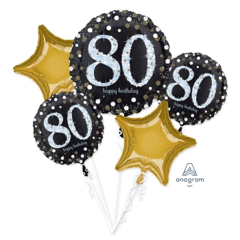 Image de 80th - SPARKLING BIRTHDAY - FOIL BALLOON BOUQUET