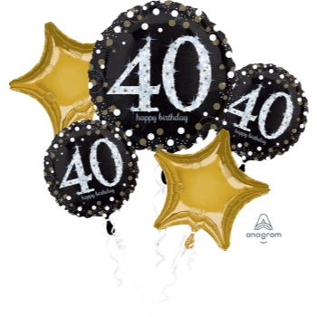 Image de 40th - SPARKLING BIRTHDAY FOIL BOUQUET