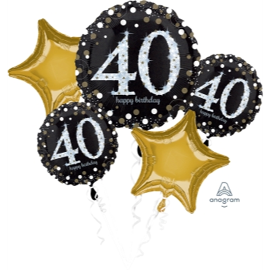 Image sur 40th - SPARKLING BIRTHDAY FOIL BOUQUET