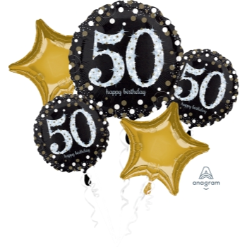 Image de 50TH SPARKLING BIRTHDAY FOIL BOUQUET