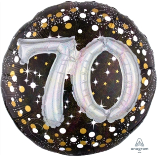 Image sur 70th - SPARKLING BIRTHDAY 3D FOIL BALLOON - 36"