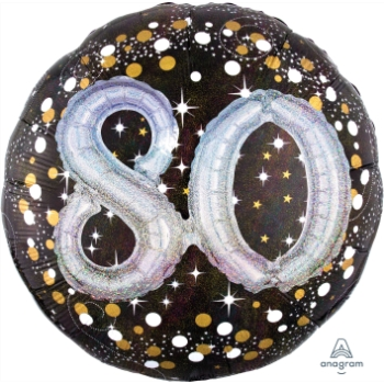 Picture of 80th - SPARKLING BIRTHDAY 3D FOIL BALLOON - 36"