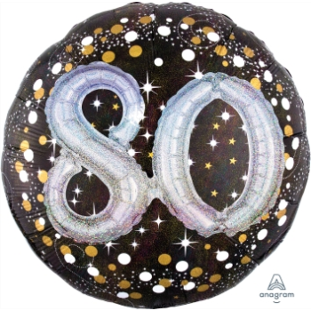 Image de 80th - SPARKLING BIRTHDAY 3D FOIL BALLOON - 36"