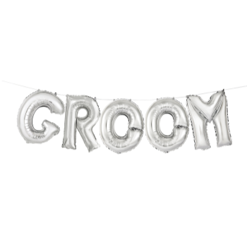 Image de FOIL BANNERS - GROOM SILVER - AIR FILLED ONLY