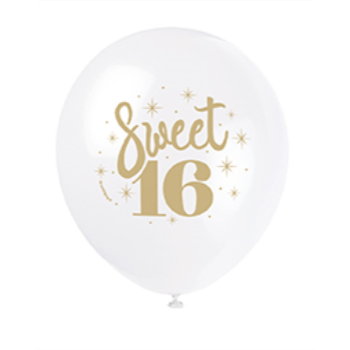 Picture of 16th - 12" BALLOONS - SWEET 16