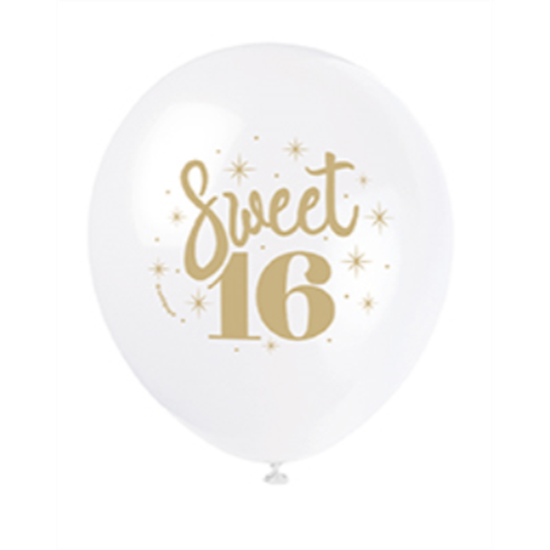 Picture of 16th - 12" BALLOONS - SWEET 16