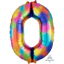 Picture of 34'' NUMBER 0 SUPERSHAPE - RAINBOW SPLASH