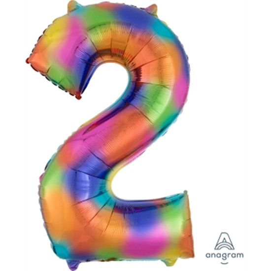 Picture of 34'' NUMBER 2 SUPERSHAPE - RAINBOW SPLASH