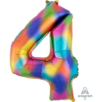 Image de 34'' NUMBER 4 SUPERSHAPE - RAINBOW SPLASH