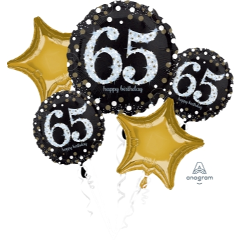Picture of 65th - SPARKLING BIRTHDAY - FOIL BALLOON BOUQUET
