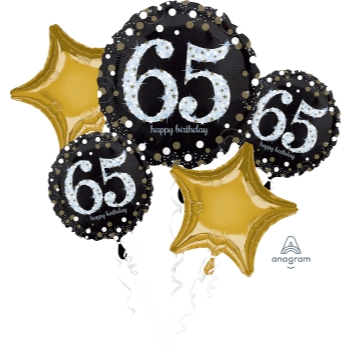 Image de 65th - SPARKLING BIRTHDAY - FOIL BALLOON BOUQUET