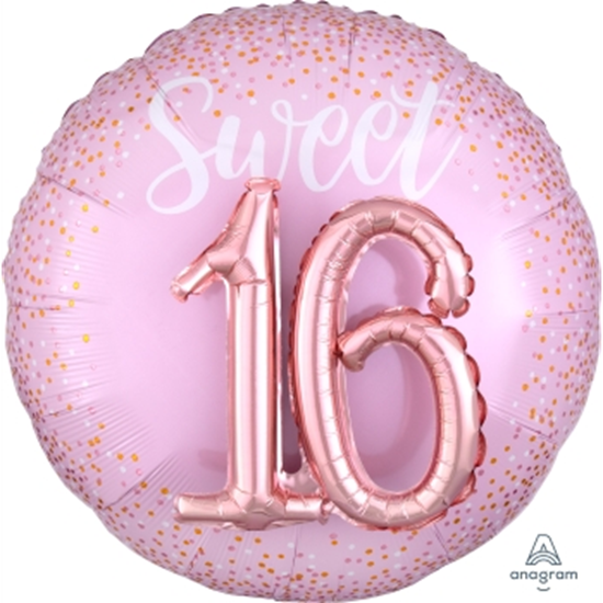 Image sur 16th BLUSH 3D FOIL BALLOON - 36"