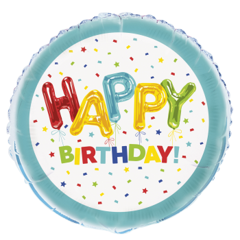 Image de 18" FOIL - HAPPY BALLOON BIRTHDAY