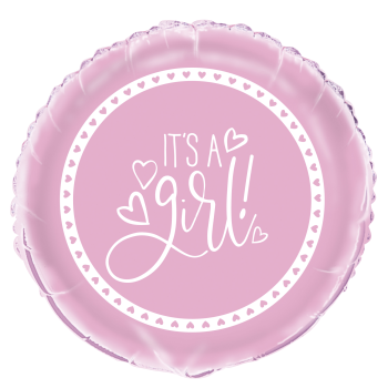 Picture of 18" FOIL - PINK HEARTS BABY SHOWER