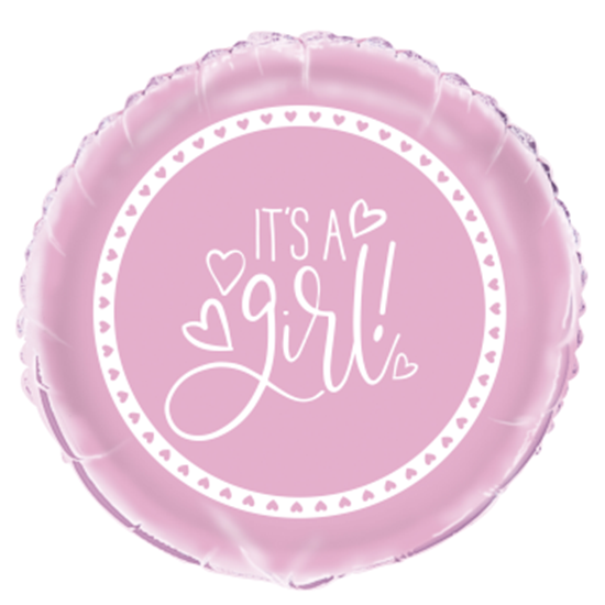 Picture of 18" FOIL - PINK HEARTS BABY SHOWER