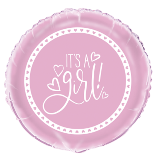 Image sur 18" FOIL - PINK HEARTS BABY SHOWER