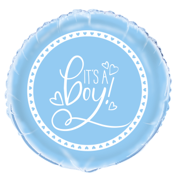 Picture of 18" FOIL - BLUE HEARTS BABY SHOWER